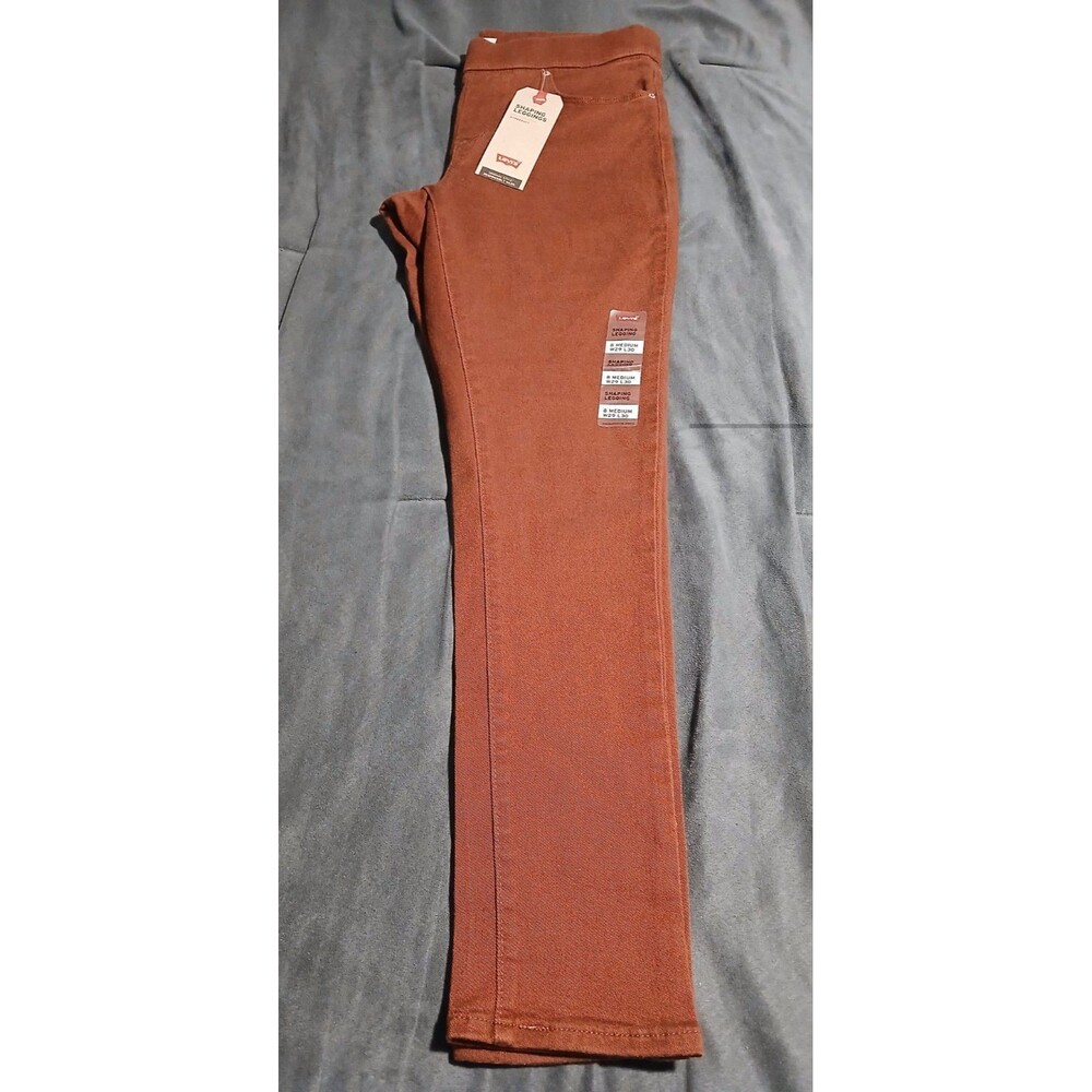 Levis Pull On Shaping Leggings Jeans Womens Cherry Mahogany Brown. Size 8 Medium